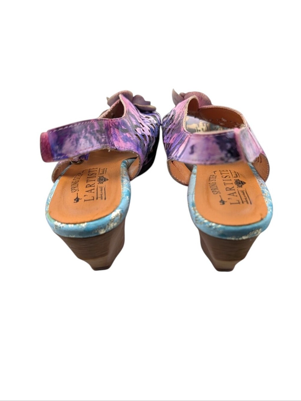 L'Artiste Lovella Floral Slingback Heels Purple Multi EU 42 US 10.5/11 S4201 - Picture 11 of 13